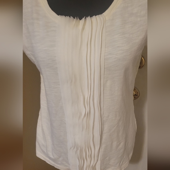 Talbots Cream Short Sleeve Tee - Picture 3 of 7